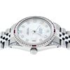 Image 5 : Rolex Mens Stainless Steel Diamond Lugs & Ruby Channel Set Datejust Wristwatch