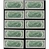 Image 2 : Lot of (10) Consecutive 1976 $2 Federal Reserve Notes Uncirculated
