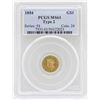 1854 $1 Indian Princess Head Gold Coin Type 2 PCGS MS61