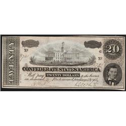 1864 $20 Confederate States of America Note