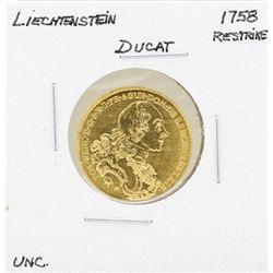 1758 Liechtenstein Ducat Restrike Gold Coin