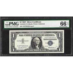1957 $1 Silver Certificate Note Fr.1619 PMG Gem Uncirculated 66EPQ