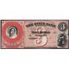 Image 1 : 1800's $3 The State Bank of Michigan Obsolete Note