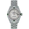 Image 1 : Rolex Ladies Stainless Steel MOP Diamond Lugs and Emerald Datejust Wristwatch