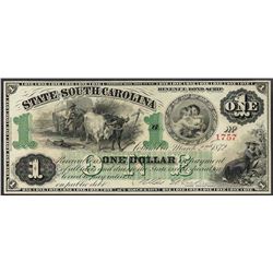 1872 $1 State of South Carolina Obsolete Bank Note