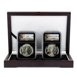 Set of 2001P & D $1 American Buffalo Silver Coins NGC MS69 & PF69 Ultra Cameo