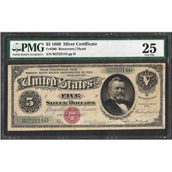 1886 $5 Silver Certificate Note Fr.260 PMG Very Fine 25