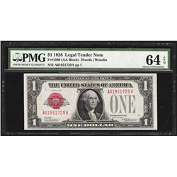 1928 $1 Legal Tender Note Fr.1500 PMG Choice Uncirculated 64EPQ