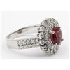 Image 3 : 14KT White Gold 3.03 ctw Round Cut Pink Tourmaline and Diamond Engagement Ring