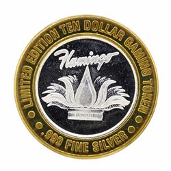 .999 Silver Flamingo Hilton $10 Casino Limited Edition Gaming Token