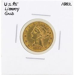 1882 $5 Liberty Head Half Eagle Gold Coin