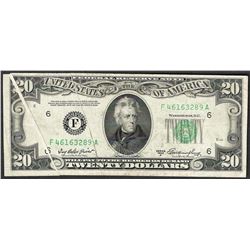 1950A $20 Federal Reserve Note Gutter Fold ERROR