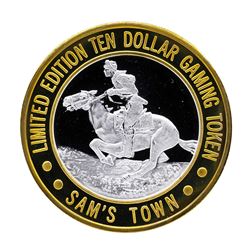 .999 Silver Sam's Town Las Vegas Nevada $10 Casino Limited Edition Gaming Token
