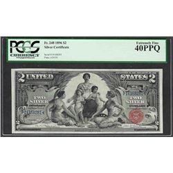 1896 $2 Educational Silver Certificate Note Fr.248 PCGS Extremely Fine 40