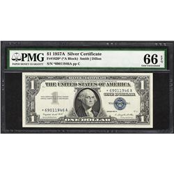 1957A $1 Silver Certificate STAR Note Fr.1620* PMG Gem Uncirculated 66EPQ