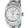 Image 1 : Rolex Ladies Stainless Steel Silver Index Fluted Bezel Oyster Band Datejust Wris