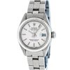 Image 2 : Rolex Ladies Stainless Steel Silver Index Fluted Bezel Oyster Band Datejust Wris