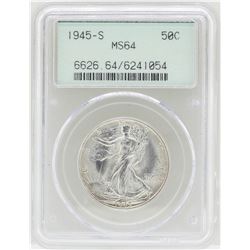 1945-S Walking Liberty Half Dollar Coin PCGS MS64
