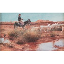 Ray Swanson, two watercolors