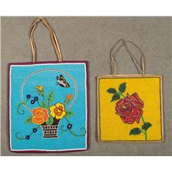 Pair of Pictorial Plateau Beaded Bags