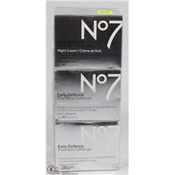 LOT OF 3 N°7 EARLY DEFENSE NIGHT CREAM