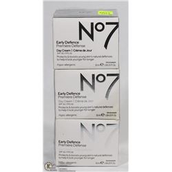 LOT OF 3 N°7 EARLY DEFENSE NIGHT CREAM