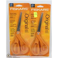 LOT OF 2 NEW FISKARS ORANGE HANDLED SCISSORS