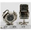 Image 1 : NEW ORNAMENTAL DESKTOP MINI CLOCKS SILVER TONE