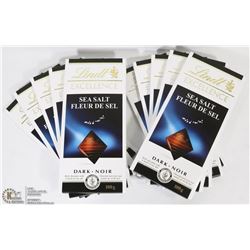 10 LINDT EXCELLENCE SEA SALT DARK CHOCOLATE BARS
