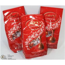 THREE BAGS OF LINDOR MILK CHOCOLATE S