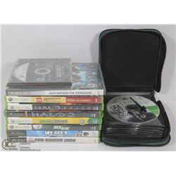 BOX W/21 XBOX-360 GAMES & STORAGE CASE
