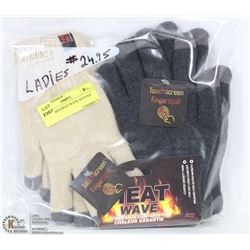 2PK LADIES HEAT WAVE GLOVES.