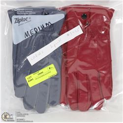 2PK LADIES LEATHER GLOVES MEDIUM.