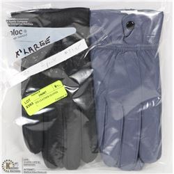 2PK LADIES LEATHER GLOVES X-LARGE.