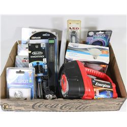 FLAT OF ASSORTED LED LIGHTS AND FLASHLIGHTS