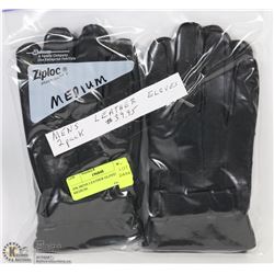 2PK MENS LEATHER GLOVES MEDIUM.