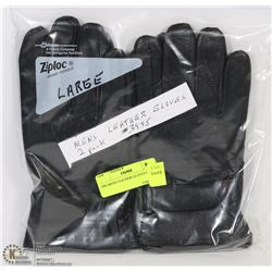 2PK MENS LEATHER GLOVES LARGE