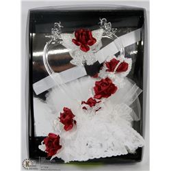 HAND BLOWN GLASS BIRD AND BELL CAKE TOPPER