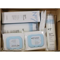BOX OF NO7 BEAUTY SKIN CLEANSERS & LOTIONS