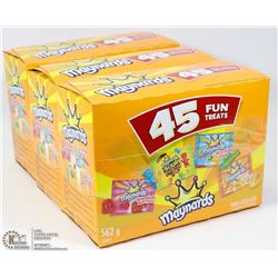 3 BOXES OF MAYNARDS TREAT SIZE CANDIES, 45PC PER