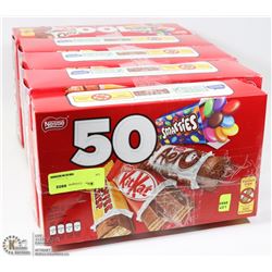 5 BOXES OF 100PC TREAT SIZE CHOCOLATE BARS, PLUS