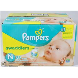PAMPERS 88 PACK OF SWADDLERS NEWBORN DIAPERS
