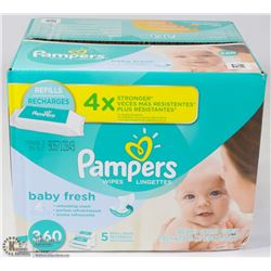 PAMPERS 5 REFILLS PACKS OF BABYFRESH WIPES