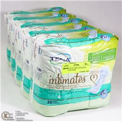5 PACKS OF 20 TENA INTIMATES MODERATE PADS