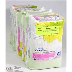 5 PACKS OF 24 TENA VERY LIGHT LINERS