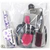 Image 1 : FLAT OF HAIR CARE INCL BRUSHES, AND VANITY MIRROR.