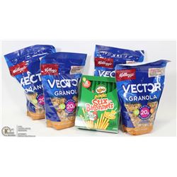FLAT OF VECTOR GRANOLA CEREAL & PRINGLE STICKS