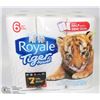 Image 1 : ROYALE 6 PACK HANDY-HALF SHEETS TIGER TOWELS