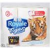 Image 1 : ROYALE 6 PACK HANDY-HALF SHEETS TIGER TOWELS
