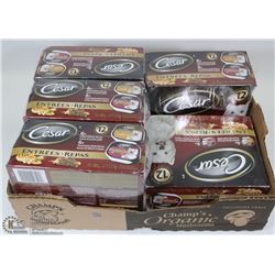 LARGE FLAT OF 60 CESAR ENTREES, DOG FOOD